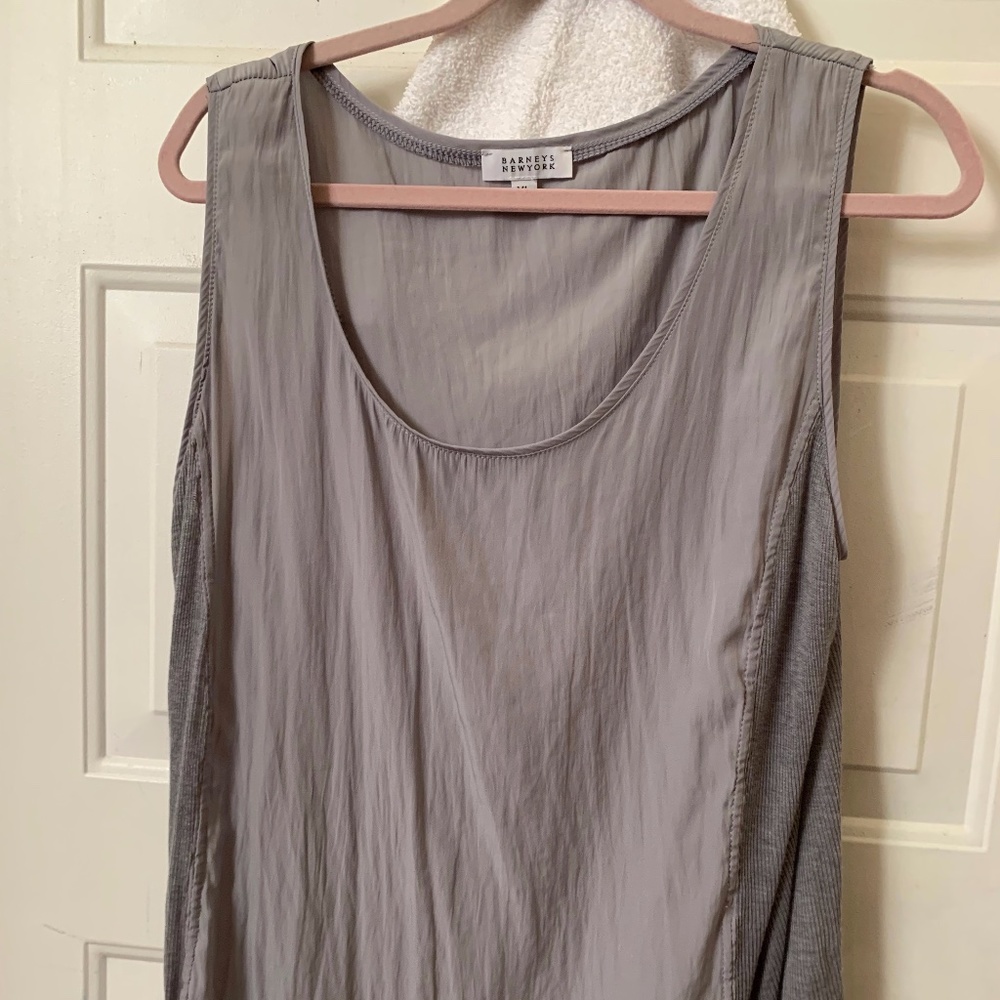 Barneys New York Sleeveless Grey Blouse